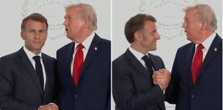 Trump e Macron, il balletto per la solita stretta di mano extralarge