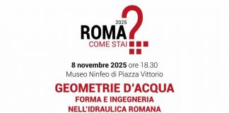 ‘Geometrie d’acqua’, l’8 novembre ultimo appuntamento con ‘Roma, come stai?’