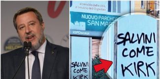 Genova, sui muri la scritta “Salvini come Kirk”. Il vicepremier: “Non ho paura”