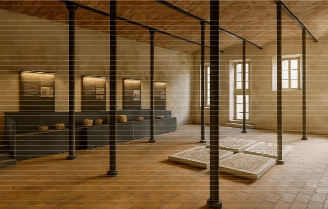 Sala museo in piazza Castello in fase di sistemazione