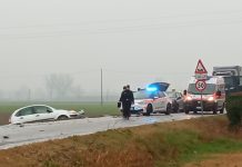 Pegognaga, scontro tra auto in via Cadellora: due feriti