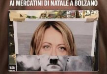 Bolzano, Galateo (FdI): “Fotomontaggio Meloni-Hitler ai mercatini Natale, inaccettabile”
