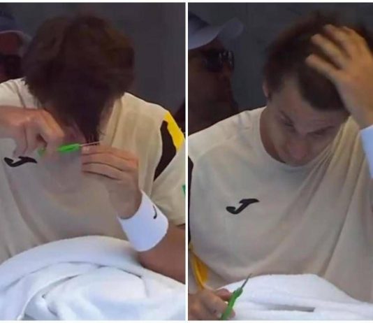 Si taglia i capelli al cambio campo, l’incredibile gesto di Carabelli ad Auckland