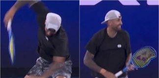 Kyrgios, show al ‘Million Dollar 1 Point Slam’: viene eliminato e spacca racchetta