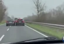 Borgocarbonara, ecco il momento in cui lo stalker sperona in auto la vicina con la bimba