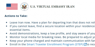 ‘Abbandonate l’Iran’. Il messaggio dell’ambasciata Usa, attacco imminente?
