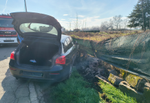 Violento tamponamento a Malavicina, auto distrugge un muretto di recinzione