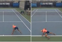 Tennista sbaglia colpi e non si regge in piedi: “Crampi o alcol?”