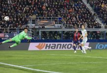 Pellegrini risponde a Bernardeschi, Bologna-Roma 1-1