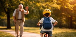 A Sabbioneta i nonni della RSA preparano la pista per i piccoli ciclisti