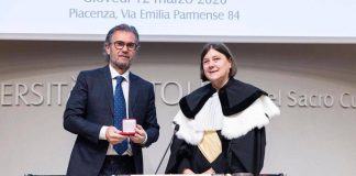 Lo chef Carlo Cracco all’apertura dell’anno accademico dell’Università Cattolica sede Piacenza-Cremona