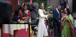 Kate rompe il protocollo e balla a piedi nudi per la festa indù