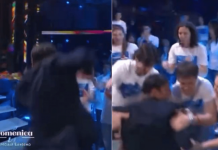 Sal Da Vinci canta a Domenica In, raggiunge la platea e… cade