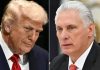 Cuba, l’ultimatum di Trump: “Il presidente Diaz Canel esca di scena”