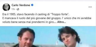 Sanremo, Verdone a Sal Da Vinci: “Oggi ‘Troppo Forte’ sei tu”