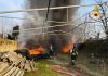 Roverbella, vasto incendio in azienda agricola: i Vigili del Fuoco domano il rogo