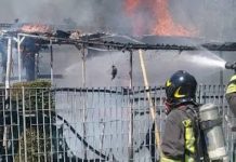 Incendio a Pellaloco di Roverbella: distrutto un ricovero attrezzi