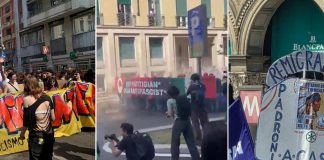 A Milano cortei contro i Patrioti. Tensioni tra antagonisti e forze dell’ordine, la polizia usa gli idranti
