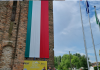 Villimpenta inaugura il grande tricolore sulla torre del castello