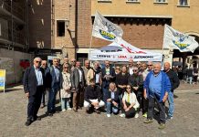 Mantova, Romeo al gazebo della Lega per sostenere i candidati alle amministrative
