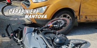 Scontro auto‑moto a Governolo: motociclista ferito trasportato a Mantova