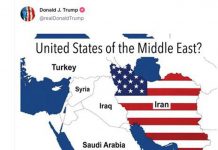 Trump e l’Iran ‘americano’, il presidente pubblica la mappa a stelle e strisce