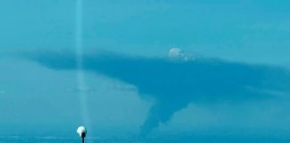 Un gigante nero sopra la pianura: il fumo di Versalis visto dalla Valpolicella