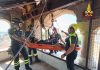 Addestramento spettacolare dei Vigili del Fuoco sul campanile del Duomo
