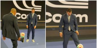 Ibrahimovic, show ai Mondiali: palleggia con Henry… nello studio tv