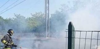 Petardi tra le sterpaglie: incendio vicino ai binari della linea Suzzara-Parma
