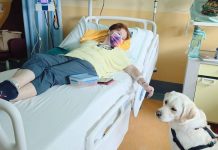 In Veneto prima chemio con cagnolina (Joy) al letto della paziente