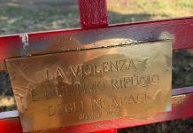 Panchina rossa imbrattata a Roverbella: gesto vandalico che indigna la comunità