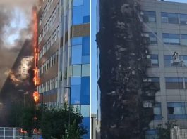 Napoli, incendio all’ospedale del Mare: fiamme e alta colonna di fumo nero