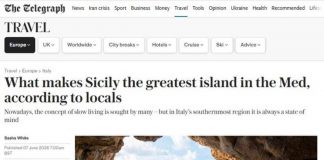 Per Telegraph ora la Sicilia è “l’isola più bella” del Mediterraneo. Schifani: “Servizio riparatorio dopo caso Dua Lipa”
