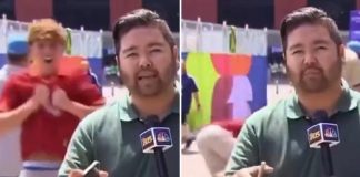 Il tifoso della Roma ‘star’ social ai Mondiali: lo show e la caduta in diretta