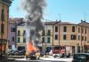 Cittadella, traffico in tilt in via Verona: furgoncino Volkswagen a fuoco