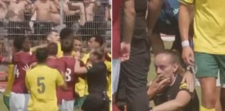 Rissa nel match amichevole, l’arbitra finisce k.o.