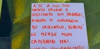 “Tuo marito urla, lascialo”: il messaggio sul parabrezza diventa un caso web