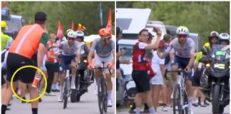 Tour de France, non gli passa borraccia e ciclista si infuria 