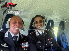 Carabinieri, la sicurezza vola alto: controlli in elicottero tra città e Alto Mantovano