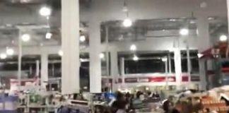 Terremoto Giappone, il negozio trema per la scossa