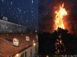 Italia divisa in due tra grandine e incendi 