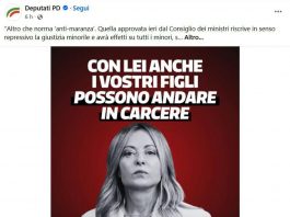 ‘Con Meloni i vostri figli possono andare in carcere’: lo slogan choc del Pd sulla giustizia