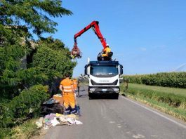 Rifiuti abbandonati in strada Boccalina, bonifica straordinaria a Roverbella: “ora più controlli e fototrappole”