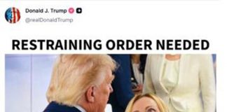 Trump, il post contro Meloni: “Serve un ordine restrittivo”