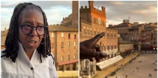 Palio di Siena, c’è anche Whoopi Goldberg: l’attrice presente a Piazza del Campo