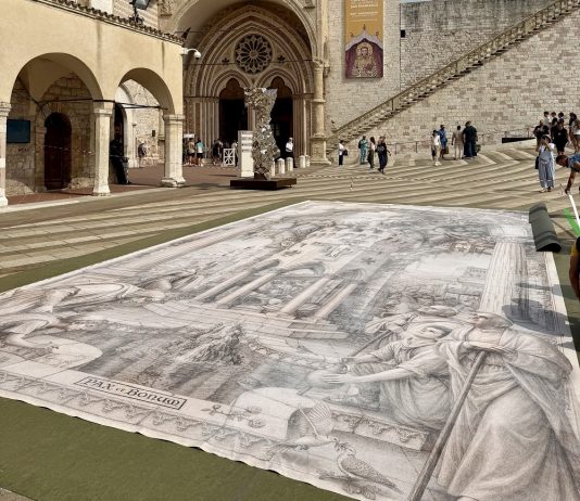 Da oggi 50 Madonnari al lavoro davanti alla Basilica di San Francesco ad Assisi