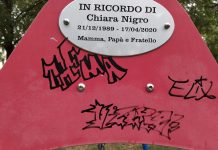 Moglia, targhetta deturpata sulla giostrina dedicata a Chiara Nigro: l’indignazione del padre