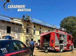 Incendio sul tetto di un’abitazione a Monzambano: stabile inagibile