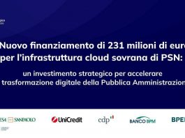 Polo strategico nazionale: 231 mln di euro da Intesa, Unicredit, Cdp, Bper e Banco Bpm